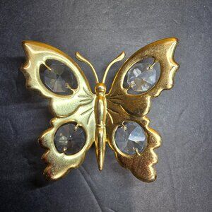 Mascot Int'l Inc Crystal Delight 24k Gold Plated Austrian Crystal Butterfly